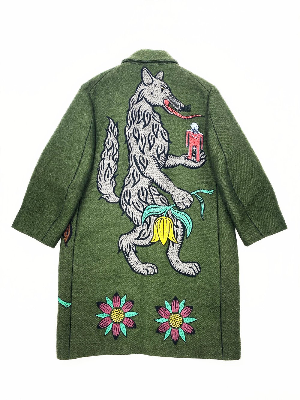 Walter Van Beirendonck F/W 2017 embroidered wolf coat — JAMES VELORIA